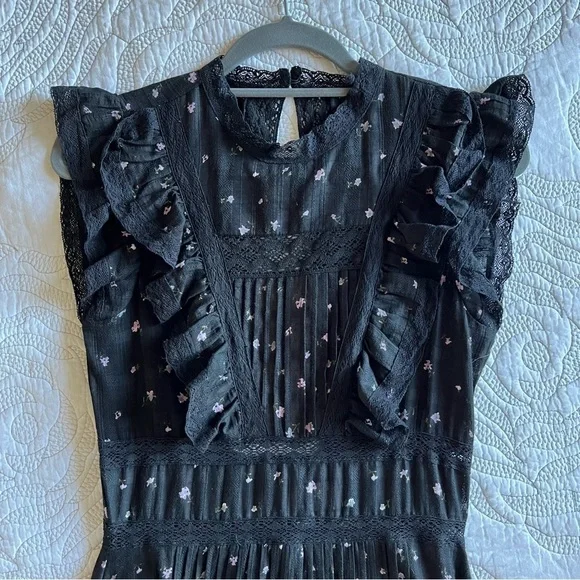 Saylor - Prarie Dress - Black Floral Scarf - Picture 8 of 15